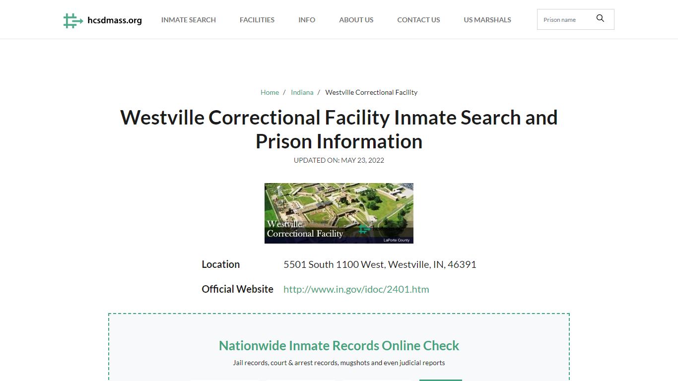Westville Correctional Facility Inmate Search, Visitation ...